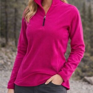Polartec Arctic Sweater hoodies Pink V Neck Zip Pullover Outdoor Fleece Winter M